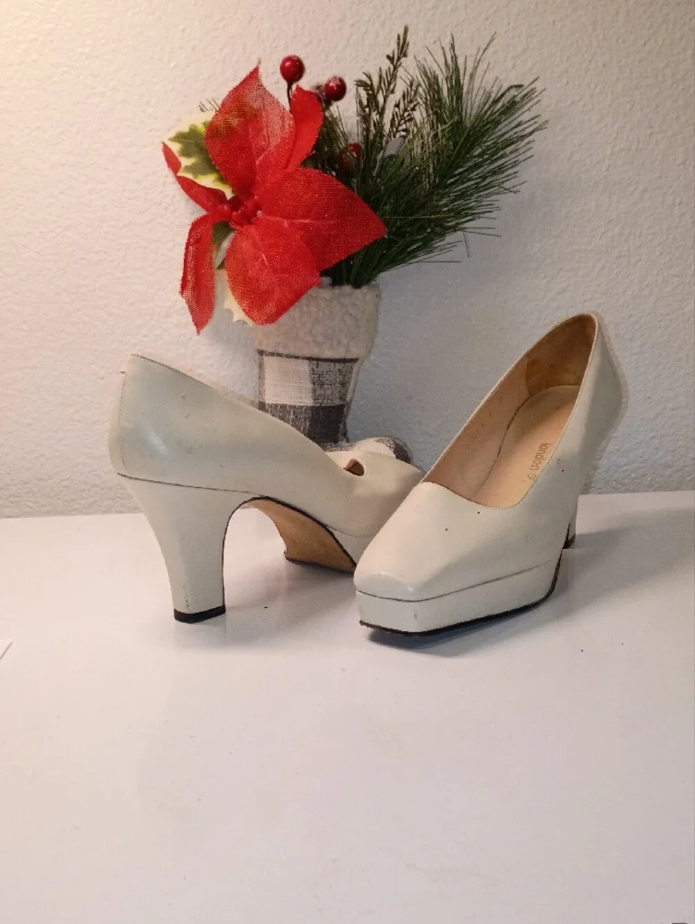 Sacha London Cream Platform Pumps